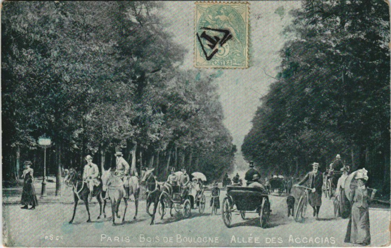 Carte postale ancienne Bois de Boulogne - Allée des Accacias à Paris 16e