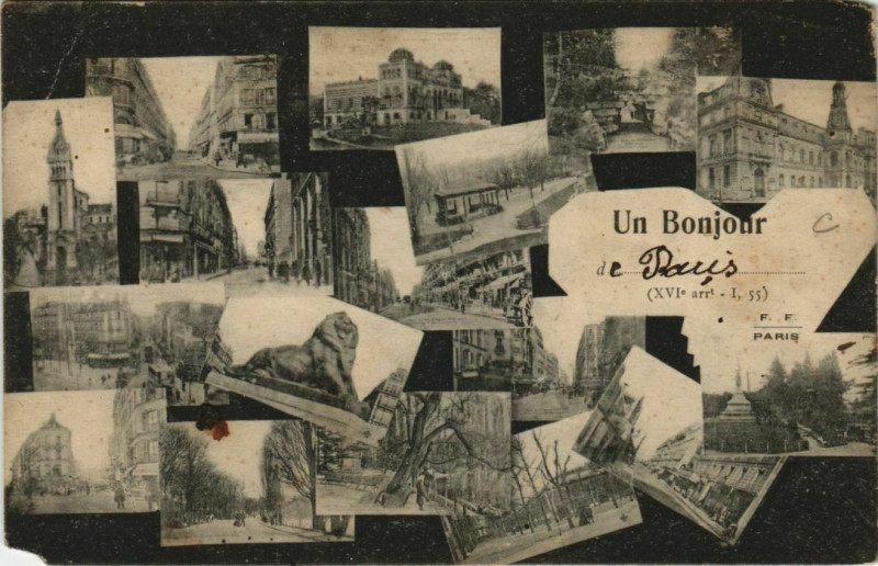 Carte postale ancienne Un Bonjour à Paris 14e