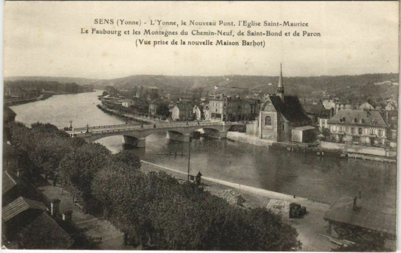 Carte postale ancienne Sens Vue Generale à Sens