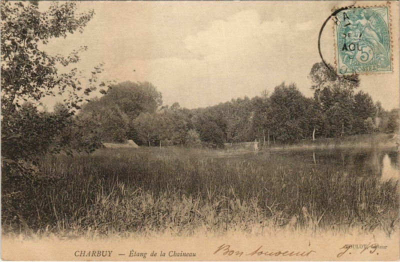 Carte postale ancienne Charbuy Etang de la Chaineau à Charbuy