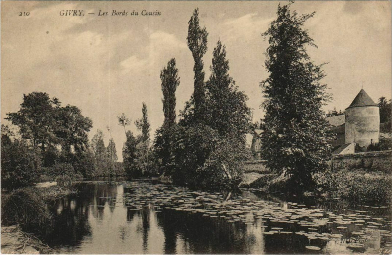 Carte postale ancienne Givry Les Bords du Cousin à Givry