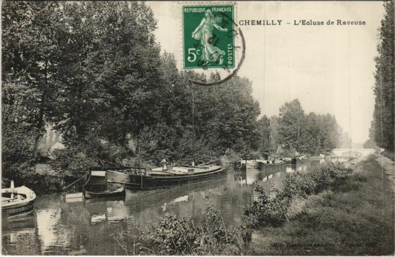 Carte postale ancienne Chemilly-sur-Yonne L'Ecluse de Raveuse à Chemilly-sur-Yonne