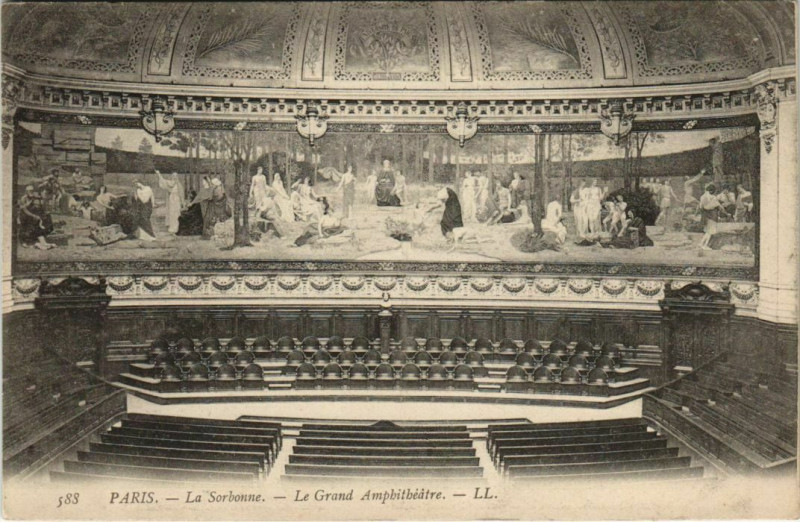 Carte postale ancienne Paris 5e La Sorbonne Le grand Amphithéatre à Paris 5e