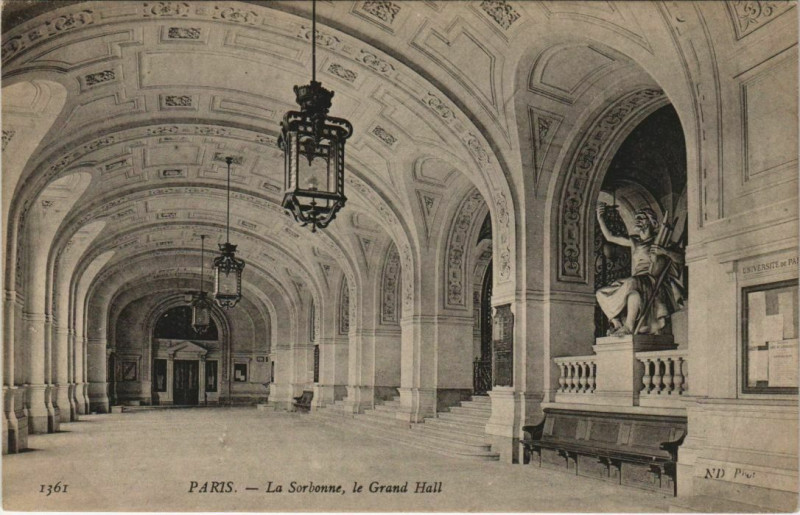 Carte postale ancienne Paris 5e La Sorbonne Le Grand Hall à Paris 5e
