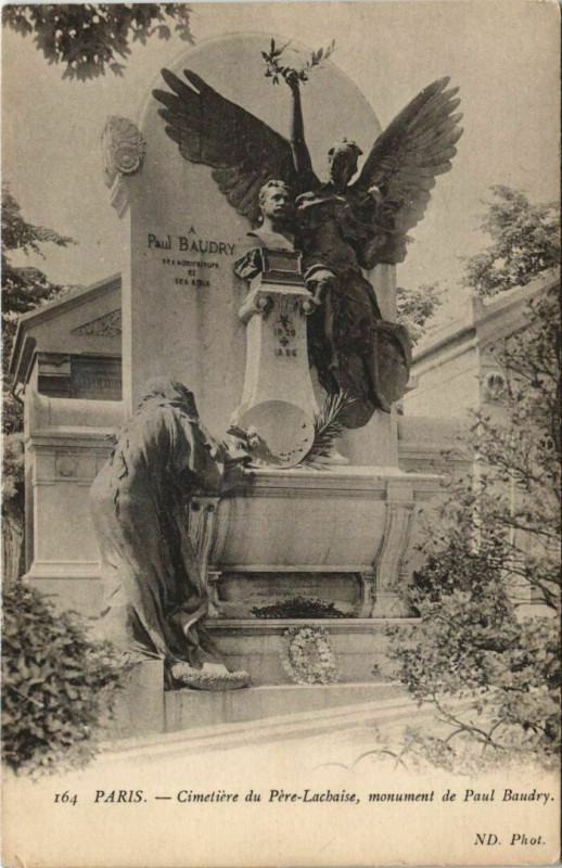 Carte postale ancienne Cimetière du Père-Lachaise, monument de Paul Baudry à Paris 20e