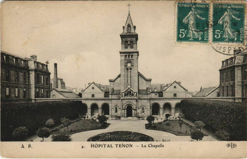 Carte postale ancienne Hôpital Tenon - La Chapelle à Paris 20e