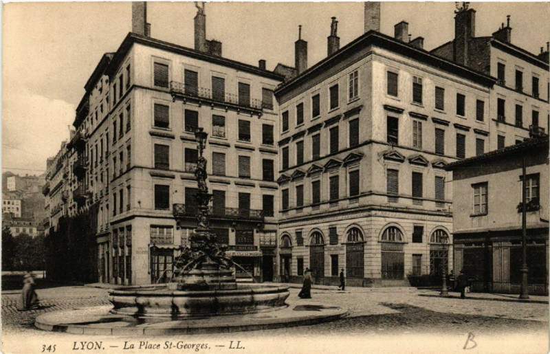 Carte postale ancienne Lyon La pLace Saint-Georges à Lyon