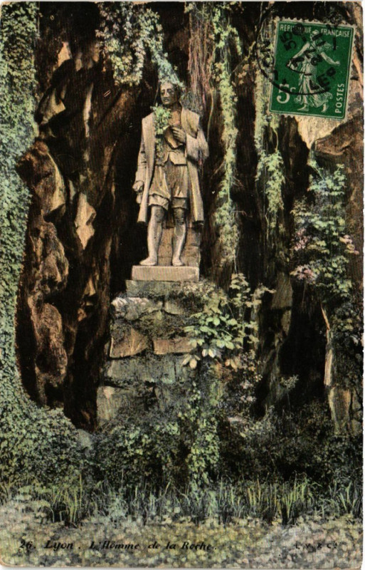 Carte postale ancienne Lyon L'Homme de la Roche à Lyon
