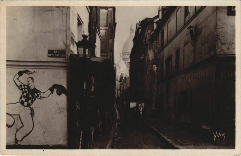 Carte postale ancienne Montmartre - La Rue Saint-Rustique à Paris 18e