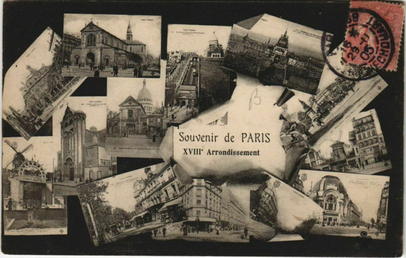 Carte postale ancienne Souvenir de Paris - XVIIIe Arrondissement à Paris 18e