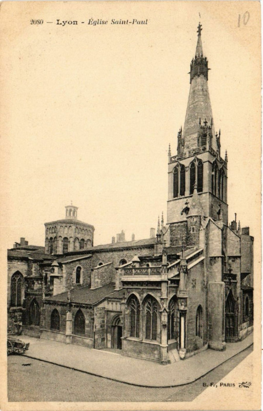 Carte postale ancienne Lyon Eglise Saint-Paul à Lyon