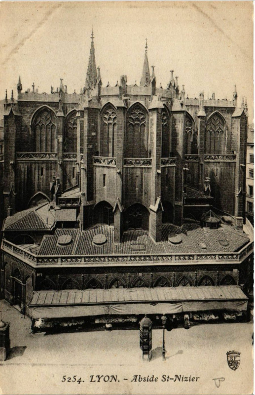 Carte postale ancienne Lyon Abside Saint-Nizier à Lyon