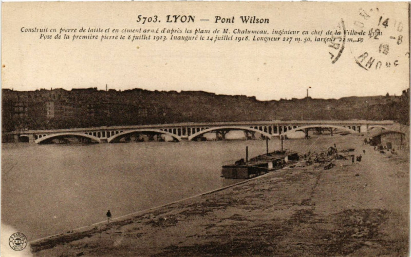 Carte postale ancienne Lyon Pont Wilson à Lyon
