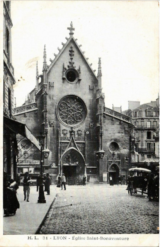 Carte postale ancienne Lyon Eglise Saint-Bonaventure à Lyon