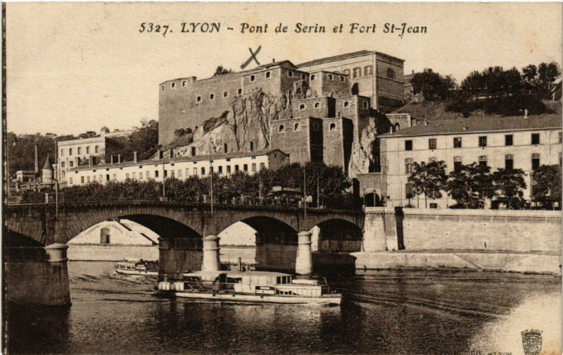 Carte postale ancienne Lyon Pont de Serin et Fort Saint-Jean à Lyon