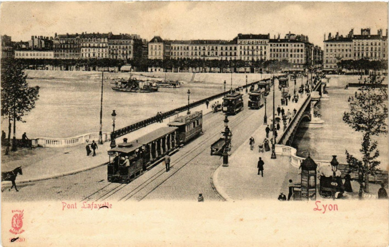 Carte postale ancienne Lyon Pont Lafayette à Lyon