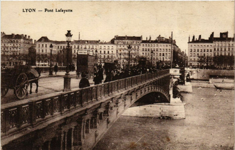 Carte postale ancienne Lyon Pont Lafayette à Lyon