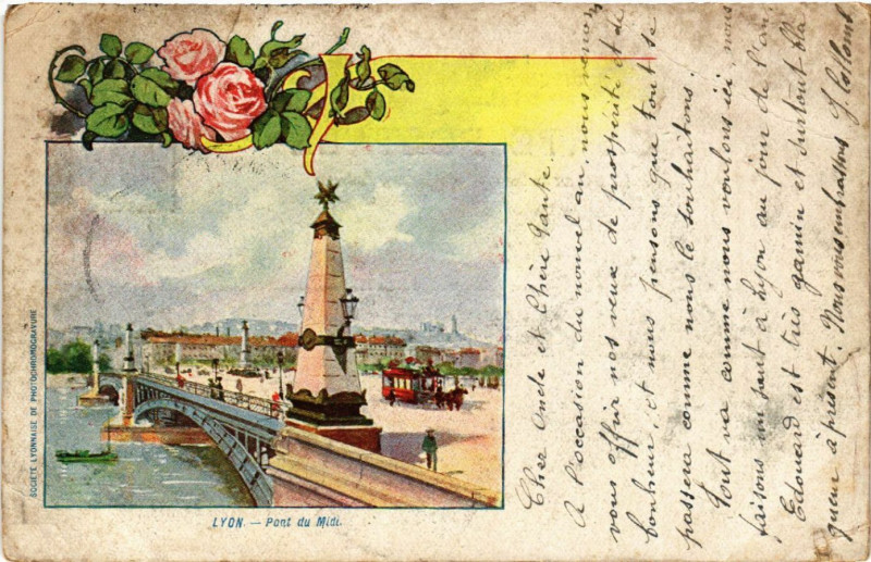 Carte postale ancienne Lyon Pont du Midi à Lyon