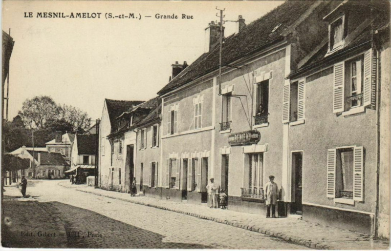 Carte postale ancienne Le Mesnil-Amelot Grande Rue au Mesnil-Amelot