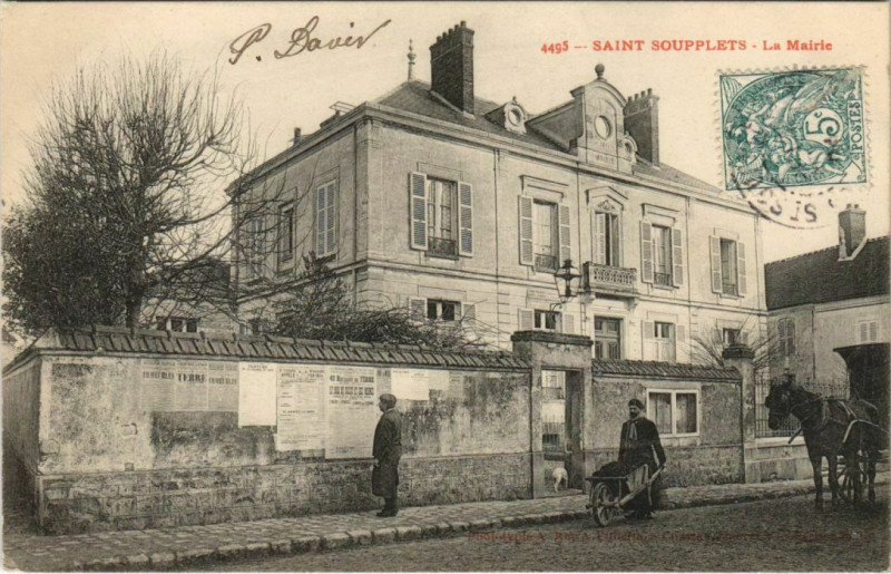 Carte postale ancienne Saint-Soupplets La Mairie à Saint-Soupplets