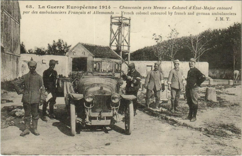 Carte postale ancienne Guerre Chauconin Colonel Etat-major