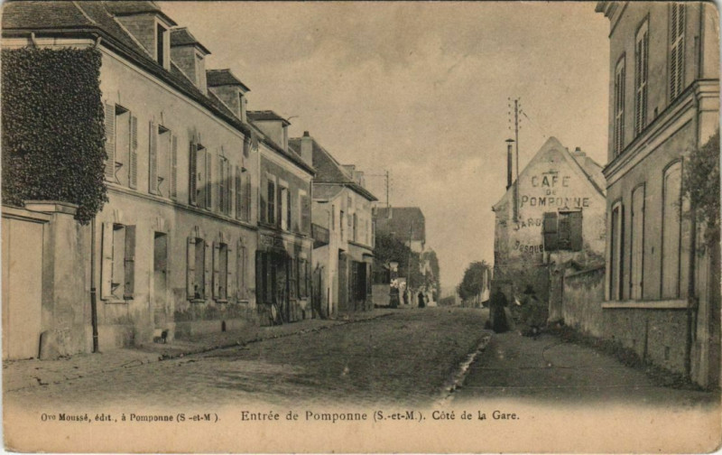 Carte postale ancienne Pomponne Entrée Coté de la gare à Pomponne