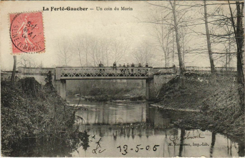 Carte postale ancienne La Ferte-Gaucher un coin du Morin