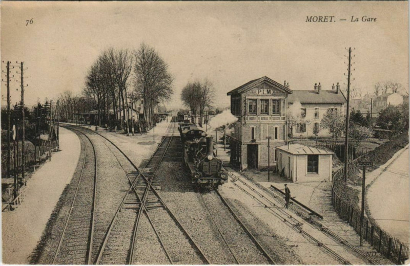 Carte postale ancienne Moret-Sur-Loing La Gare