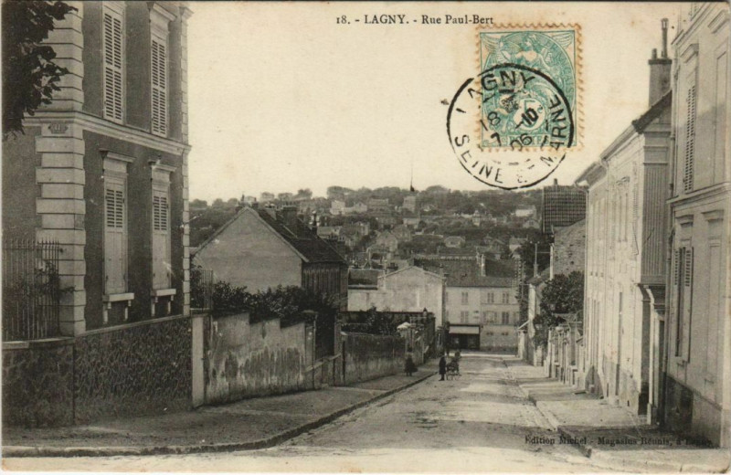 Carte postale ancienne Lagny Rue Pault-bert