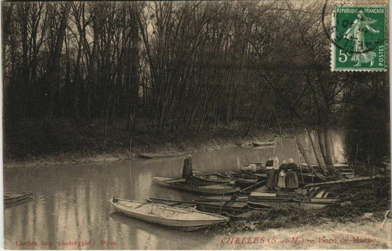 Carte postale ancienne Chelles Bords de Marne à Chelles