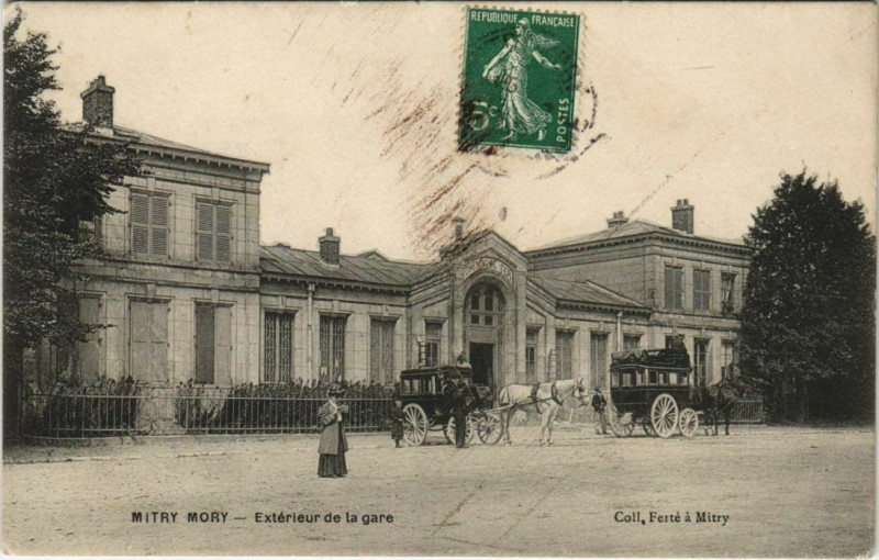 Carte postale ancienne Mitry La Gare exterieur