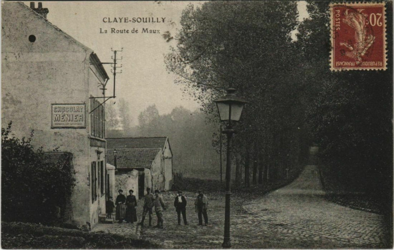Carte postale ancienne Claye-Souilly Route de Maux à Claye-Souilly