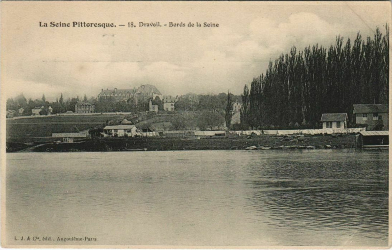 Carte postale ancienne La Seine Pittoresque Draveil 18. Bords de la Seine à Draveil