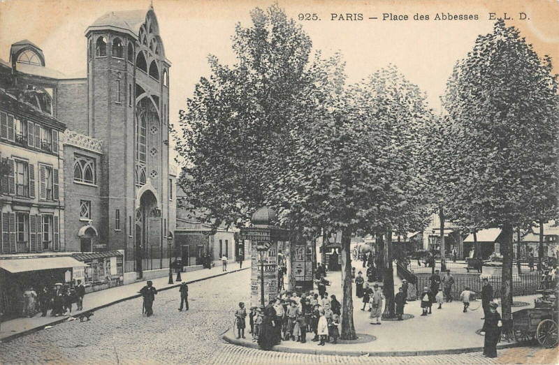 Carte postale ancienne Place des Abbesses à Paris 18e