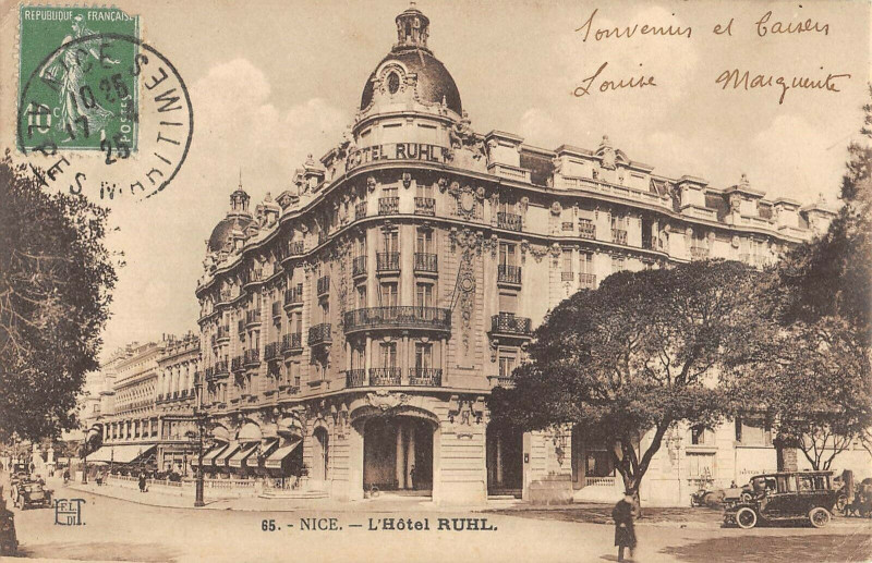 Carte postale ancienne Nice Hotel Ruhl à Nice