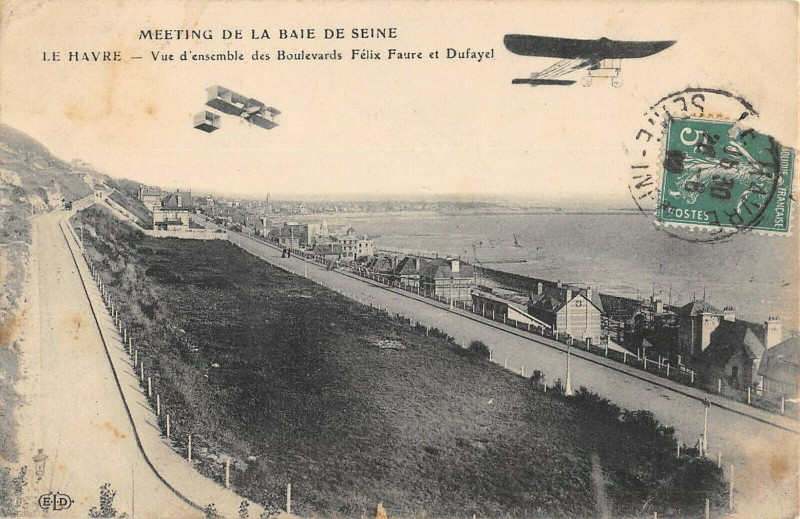 Carte postale ancienne Le Havre Meeting De La Baie De Seine (cliché rare au Havre