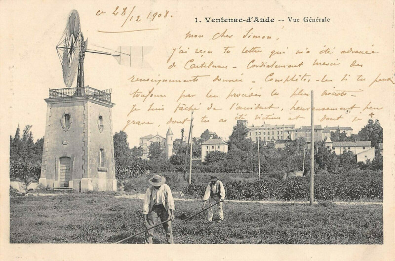 Carte postale ancienne Ventenac D'Aude Vue Generale