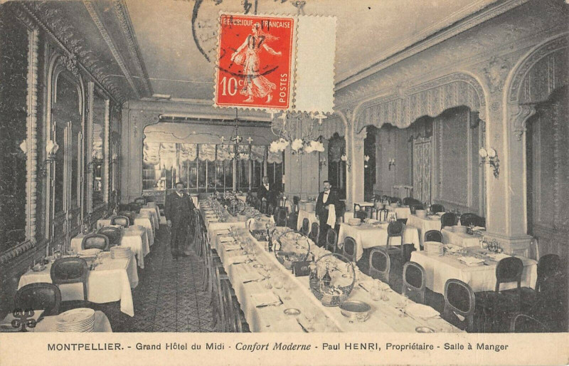 Carte postale ancienne Montpellier Grand Hotel Du Midi Confort Modernepaul Henri Proprietaire Sa à Montpellier