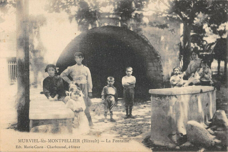 Carte postale ancienne Murviel Les Montpellier La Fontaine (cliché rare à Montpellier