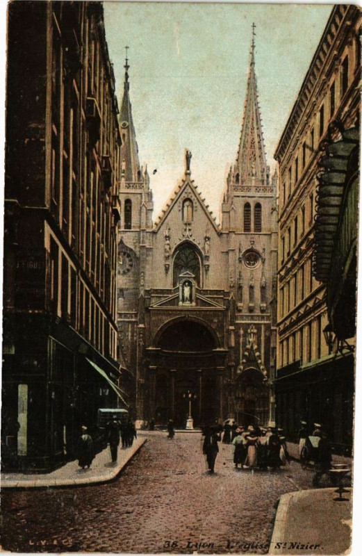 Carte postale ancienne Ed. Aqua 38 Lyon L'Eglise Saint-Nizier à Lyon