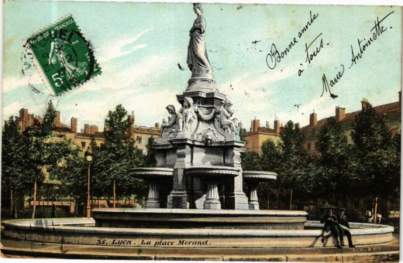 Carte postale ancienne Ed. Aqua 35 Lyon La Place Morand à Lyon