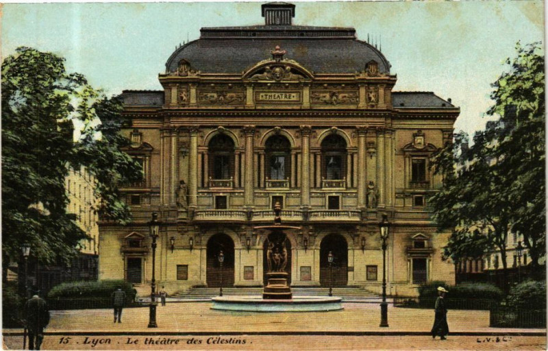 Carte postale ancienne Ed. Aqua 15 Lyon Le Theatre ds Celestins à Lyon