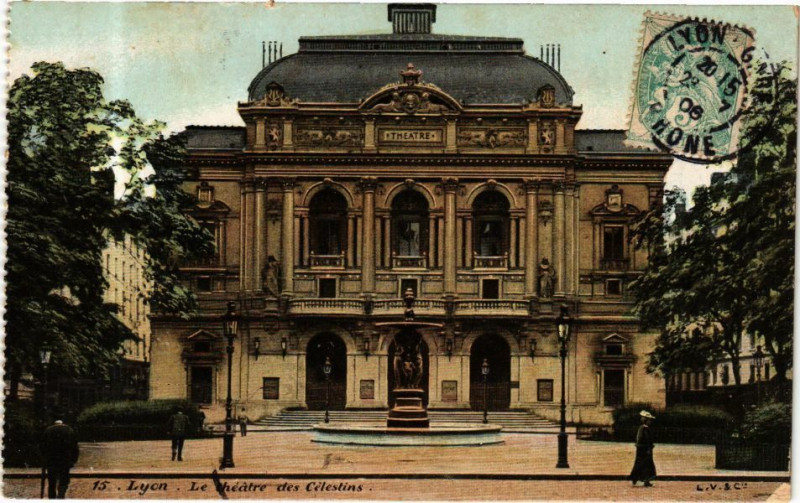 Carte postale ancienne Ed. Aqua 15 Lyon Le Theatre des Celestins à Lyon