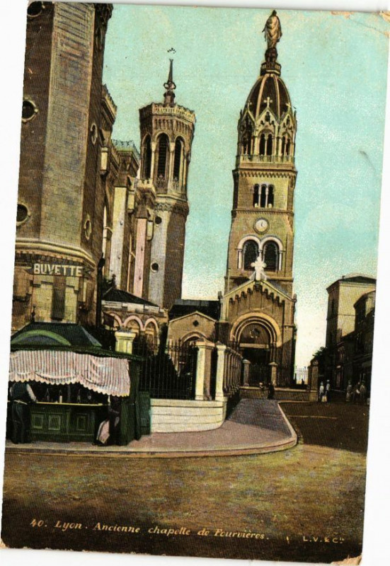 Carte postale ancienne Ed. Aqua 40 Lyon Ancienne Chapelle de FOURVIEREs à Lyon