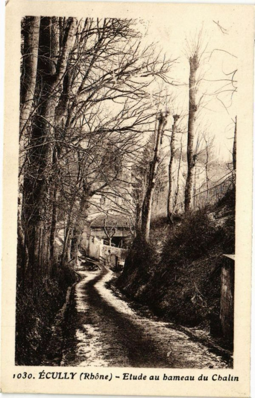Carte postale ancienne Ecully-Etude au hameau du Chalin