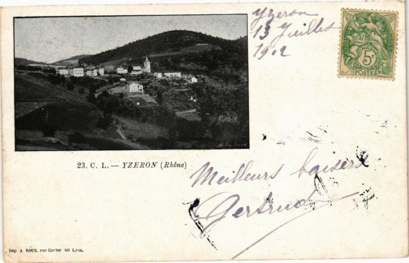 Carte postale ancienne Yzeron à Yzeron