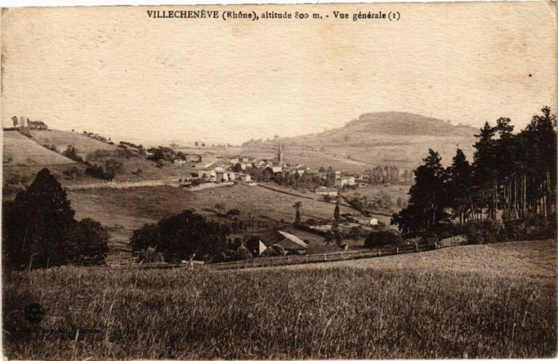 Carte postale ancienne Villecheneve-Vue générale