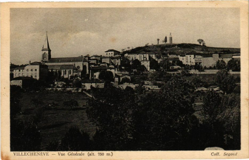 Carte postale ancienne Villecheneve-Vue générale