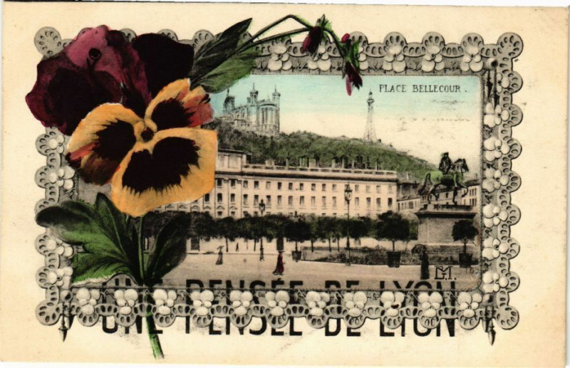Carte postale ancienne Une Pensée de Lyon à Lyon