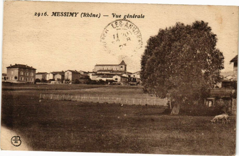 Carte postale ancienne Messimy-Vue générale à Messimy